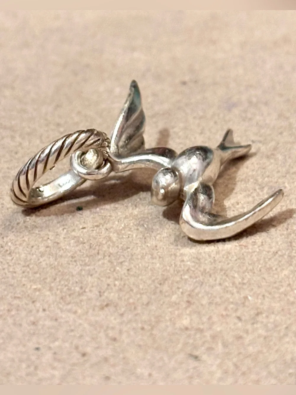 Brighton Soaring Seagull charm in silver Bird in flight Retired & rare